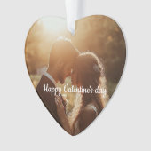 ハート状バパーソナライズされたレンチン酸アクリルオーナメント オーナメント (正面)