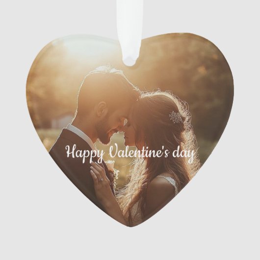 ハート状バパーソナライズされたレンチン酸アクリルオーナメント オーナメント (正面)