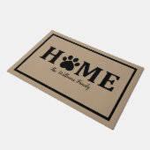 ハート猫の足跡 - HOME- 名入れ ドアマット (アングル)