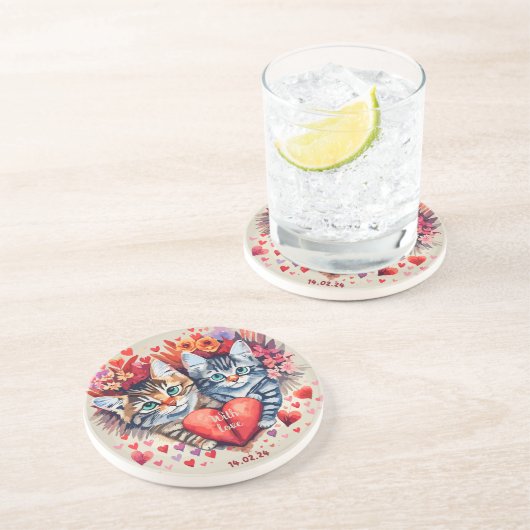 ハート猫 コースター (側面)