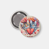 ハート猫 マグネット (正面/裏面)