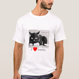 ハート猫 Tシャツ