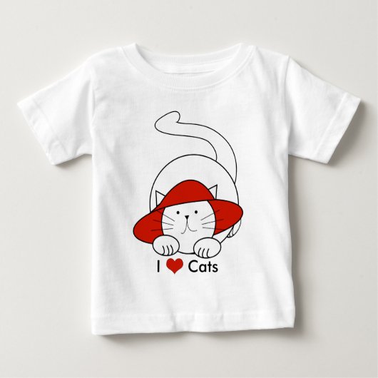 ハート猫Tシャツ ベビーTシャツ (正面)