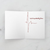 ハート率ロマンチックおもしろいバレンタインデー シーズンカード (内部)