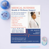 ハート率，一般開業医，ナース，医師 チラシ (シングル)