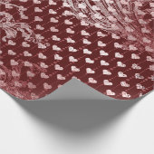 ハート王室のバロックバラ金ゴールドハートブルゴーニュ ラッピングペーパー (角)