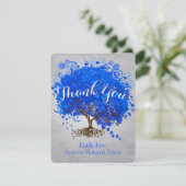 ハート王室のブルーツリーサンキュー結婚ズ サンキューカード (スタンド正面)