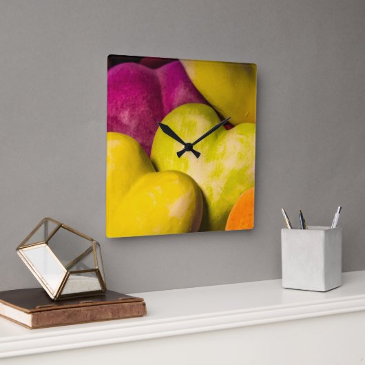 ハート甘いハート... スクエア壁時計 (オフィス)