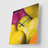 ハート甘いハート... スクエア壁時計 (傾斜)