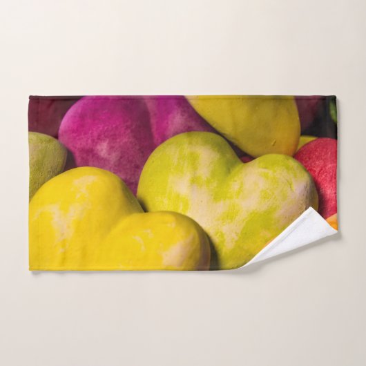 ハート甘いハート... バスタオルセット (ハンドタオル)