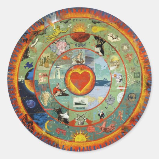 ハート画像フリーダ ラウンドシール (正面)