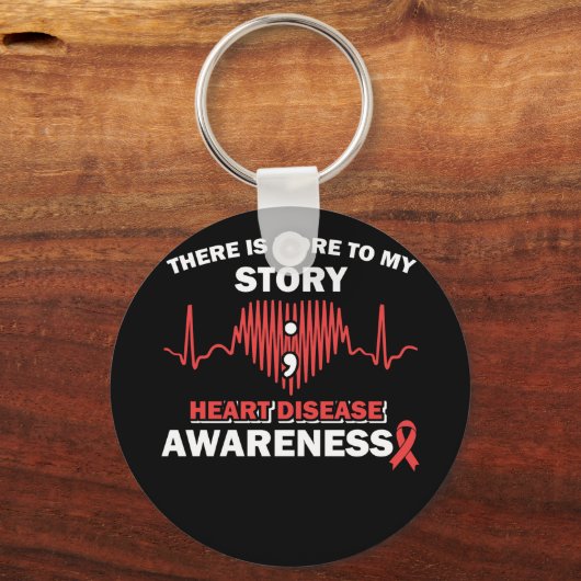 ハート病の認識度私の話にはもっと多くがある キーホルダー (正面)