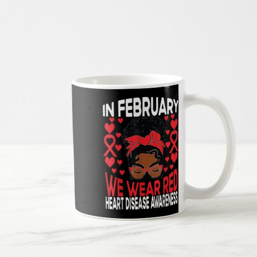 ハート病アフリカ系アメリカ人の少女2月We コーヒーマグカップ (右)
