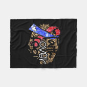 ハート病レッドブルーリボン恐怖に対する信仰 フリースブランケット (正面(横))