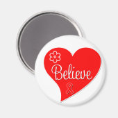 ハート病信じ赤いハート マグネット (正面/裏面)