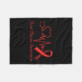 ハート病認識度が2月の健康で赤くなる フリースブランケット (正面(横))