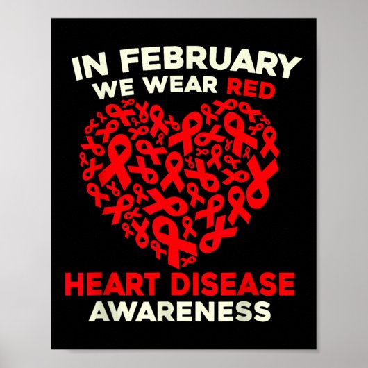 ハート病認識度が2月の健康で赤くなる ポスター (正面)