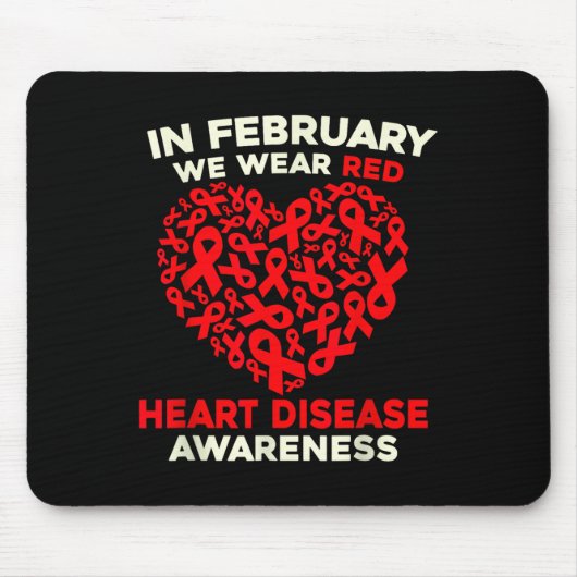 ハート病認識度が2月の健康で赤くなる マウスパッド (正面)