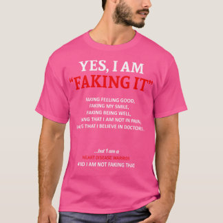ハート病認識度このファムでフェイキング Tシャツ