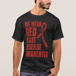 ハート病認識度我々衣服赤2月に行く Tシャツ