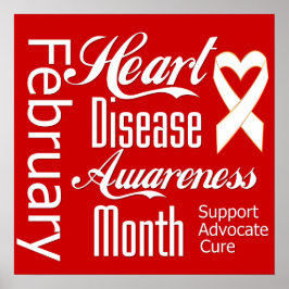ハート病認識度月リボン ポスター