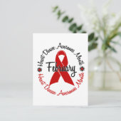 ハート病認識度月レッドリボン1.3 ポストカード (スタンド正面)