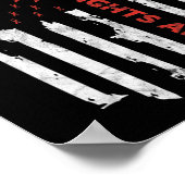 ハート病認識度月米国国旗 ポスター (角)