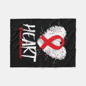 ハート病認識度_2 フリースブランケット (正面(横))