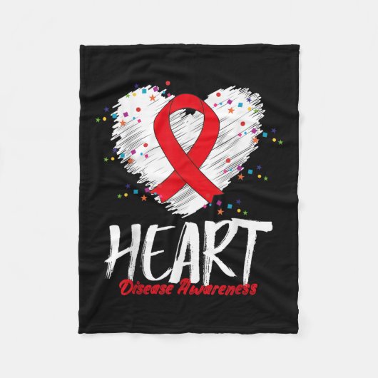 ハート病認識度_2 フリースブランケット (正面)