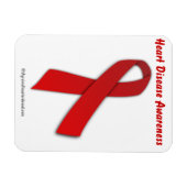 ハート病赤リボン マグネット (横)