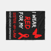 ハート病I衣服赤 フリースブランケット (正面(横))