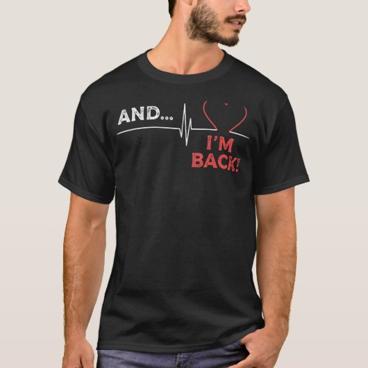 ハート発作オープンハート手術回復遺族 Tシャツ (正面)
