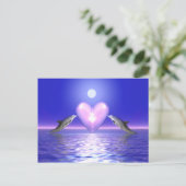 ハート発信者 – イルカ ポストカード (スタンド正面)