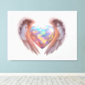 *~*ハート白熱［赤熱］光を放つエンジェルウィングスAP78オパール キャンバスプリント (インサイチュ (ウッドフロア))