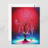 ハート白熱［赤熱］光を放つツリー ポストカード (正面/裏面)