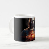 ハート白熱［赤熱］光を放つバージョン3 コーヒーマグカップ (正面左)