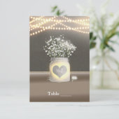 ハート白熱［赤熱］光を放つメイスンジャー&ベビーズブレステーブル 招待状 (スタンド正面)