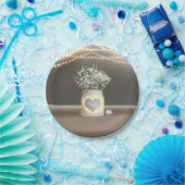 ハート白熱［赤熱］光を放つメイスンジャー&ベビー結婚ズ・ブレス ペーパープレート (パーティー)