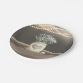 ハート白熱［赤熱］光を放つメイスンジャー&ベビー結婚ズ・ブレス ペーパープレート (アングル)