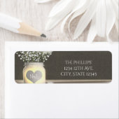 ハート白熱［赤熱］光を放つメイスンジャー&ベビー結婚ズ・ブレス ラベル (インサイチュ)