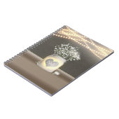 ハート白熱［赤熱］光を放つメイソン・ジャー・アンド・ベビーの息素朴 ノートブック (左側)