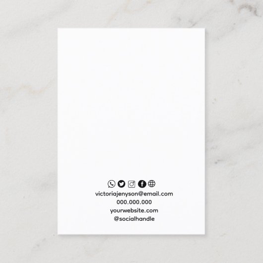 ハート白黒ジュエリーイヤリング表示カード 名刺 (裏面)