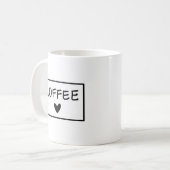 ハート白黒手書き可愛い コーヒーマグカップ (正面左)