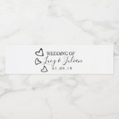 ハート白黒結婚のウォーターボトルラベル ペットボトルラベル (シングルラベル)