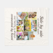 ハート白8家族フォトコラージュで接続 フリースブランケット (正面(横))