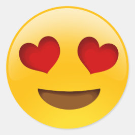 ハート目エモジスタンプ ラウンドシール