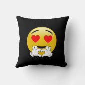 ハート目及び手のEmoji愛 クッション (裏面)