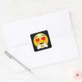 ハート目及び手のEmoji愛 スクエアシール (封筒)