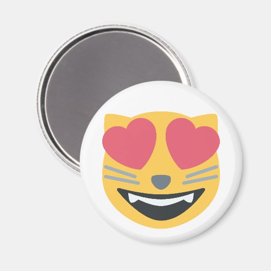 ハート目絵文字キティ猫 マグネット (正面/裏面)