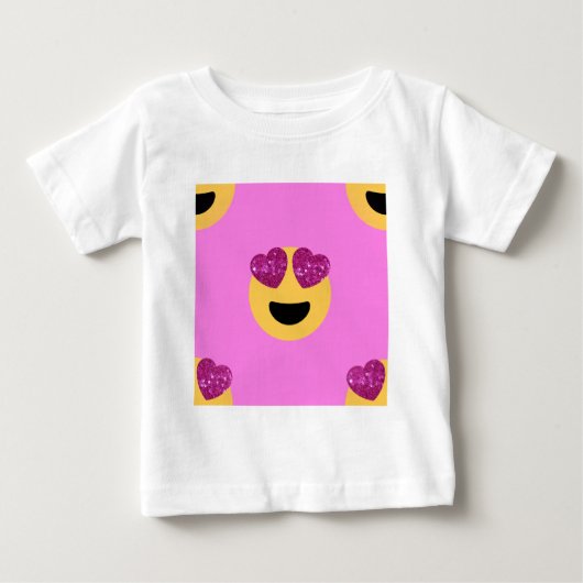 ハート目絵文字 ベビーTシャツ (正面)